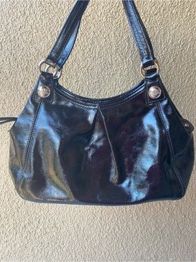 Coach Black Patent Leather Mini Shoulder Bag Purse E1073 44298